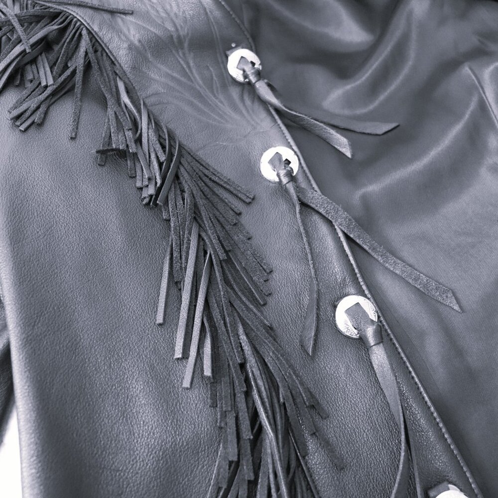 Custom Le Cuir Niko Leather Fringe Jacket – Made in Canada - Picture 8 of 13